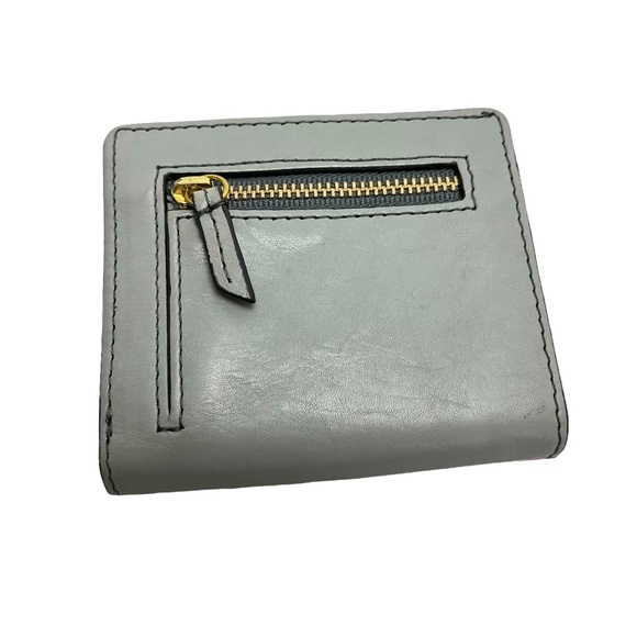 FOSSIL Genuine Leather Gray Pink Yellow Bi-Fold Wallet Coin Purse Cash Holder - Picture 9 of 16